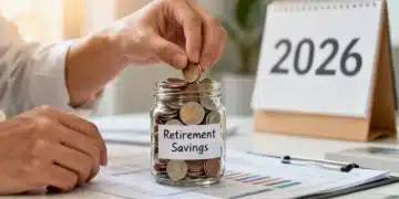 Mujer ahorrando monedas en un frasco para El beneficio oculto del ahorro para la jubilación en 2026: un aumento del 7% en sus ingresos futuros