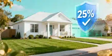 Casa moderna protegida por un seguro de hogar, simbolizando ahorro en reparaciones.