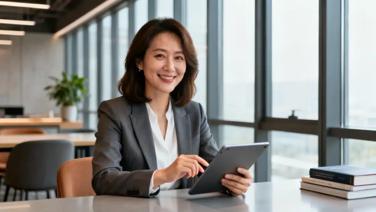 Profesional colombiana beneficiándose de la educación continua y el crecimiento laboral.