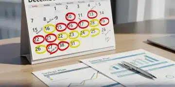Calendario de diciembre 2026 con beneficios de ahorro resaltados